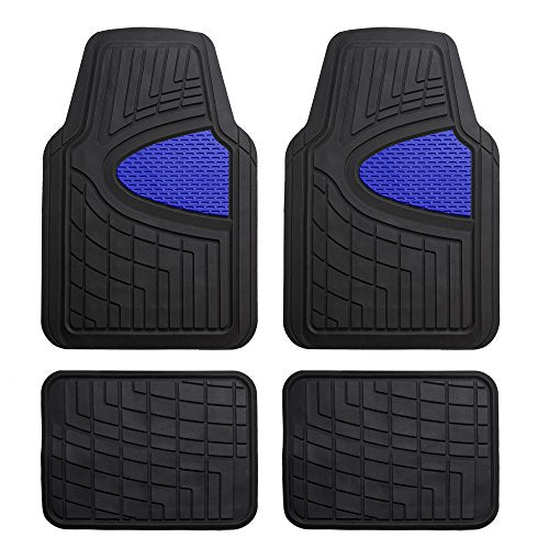 FH Group Automotive Floor Mats - Heavy-Duty Rubber Floor Mats for Cars, Universal Fit Full Set, Climaproof Floor Mats, Trimmable Floor Mats for Most Sedan, SUV, Truck Floor Mats Blue - color: Blue, style: Full Set Floor Mats