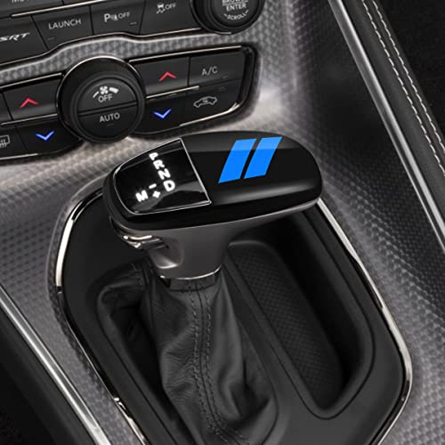 auovo Gear Shift Knob Trim Compatible with Dodge Charger Accessories 2015-2023 Challenger 2015-2024 / Durango 2016-2026 (Black-Blue) - color: Black-Blue