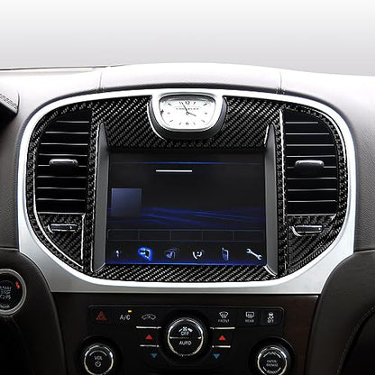 Car Central Navigation Screen Air Outlet Vent Decals for 2011 2012 2013 2014 Chrysler 300 / 300C / 300S / Limited/Base Accessories Interior Stickers - color: Center Air Outlet， 2011-2014