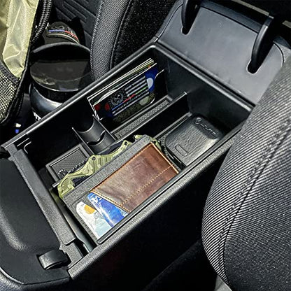 Center Console Organizer Tray Compatible with Hyundai Tucson Limited 2022 2023 2024 Tucson Hybrid Accessories, Automatic Transmission Only,SEL Only for Hybrid SEL,Armrest Secondary Storage Box,Black