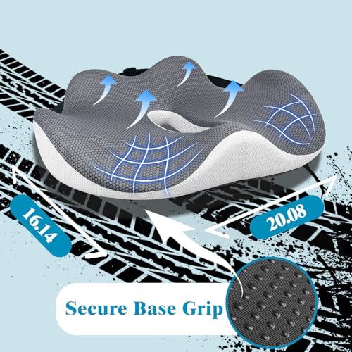 X-Large Seat Cushion for Truck Driver, Upgraded Cushion for Back Support and Pain Relief, Memory Foam with Non-Slip Washable Cover, Relieves Long-Term Truck Sitting and Pain - size: X-Large