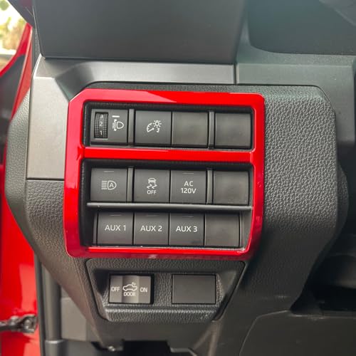 Multifunctional Panel Cover for Toyota Tacoma 2024 2025 2026 Up for 4Runner 2025 2026 Up Interior Accessories Center Console Dashboard Cover Frame Decor Trim Red - color: Dark Red, size: 24 Up Tcm & 25 Up 4R Button Cover