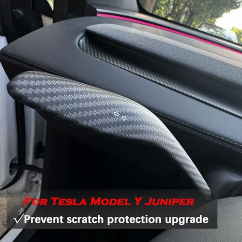 YHCDSEA Steering Lever Cover for Tesla Model Y Juniper, Gear Shift Cover Accessory - Decorative Cover (My Juniper-Matt Carbon Fiber Pattern) - style: MY Juniper-Matt Carbon Fiber Pattern
