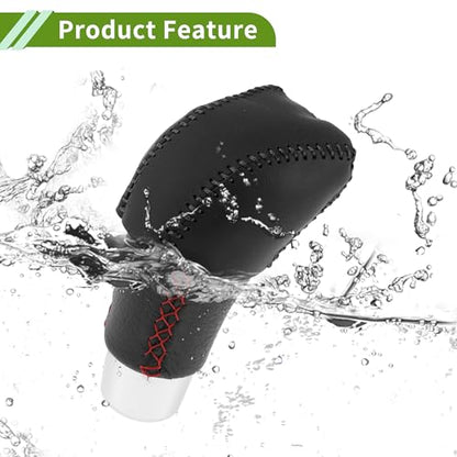 Anti-Slip Gear Shift Knob Cover Car Stick Shifting Handle Protector for Lexus RX350 2023-2024 Black Faux Leather