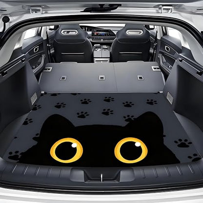 Universal Car Trunk Mat 29" x 39", Cartoon Black Cat All Weather Trunk Protection Cargo Liner, Durable Cargo Mat Rear Trunk Liner, Stylish Vehicle Interior Accessories Suitable for Most Car Models - color: Cartoon Black Cat