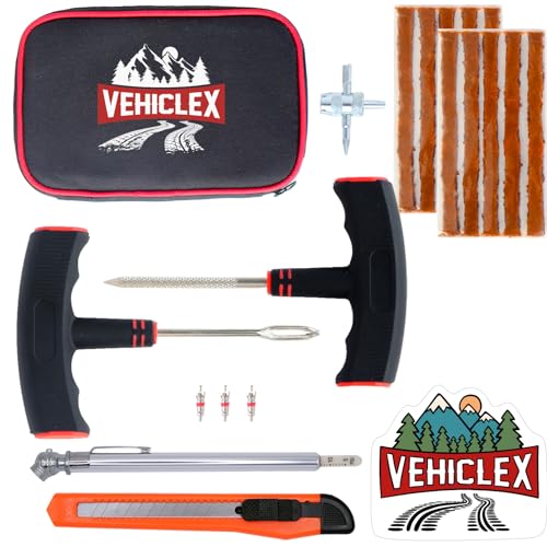 Tire Repair Kit for Plug and Patch - Vehiclex Essential Kit for Car, Motorcycle, ATV, Tractor, Lawn Mower - size: Compact kit