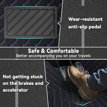 Car Floor Mats Fit for Nissan Kicks 2022-2025 All Weather Durability Leather Car Floor Mats, Skidproof Pedal, Waterproof, Wear-reistant(Black Blue) - color: Black Blue