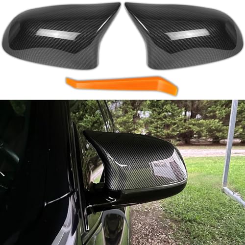 M Style Car Side Mirror Covers Caps Replacement for 2013-2018 BMW X5 F15 X3 F25(LCL) X4 F26 M40i X6 F16 Exterior Carbon Fiber Accessories Tuning Body Parts & Trim (Left-Right) - color: Carbon Fiber Style