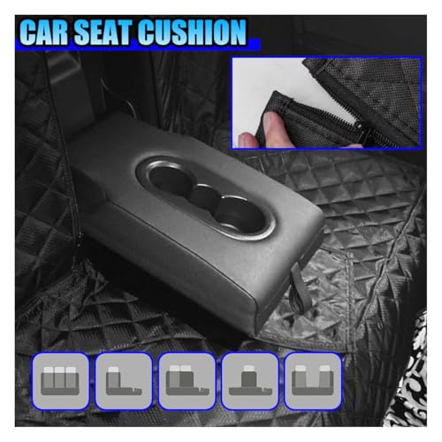 Waterproof Dog Car Seat Cover, Non-Slip Scratchproof Pet Car Back Seat Protector, Washable Hammock Bench Seats Cover, Universal Auto Interior Accessories for Cars/Trucks/SUVs (Black)