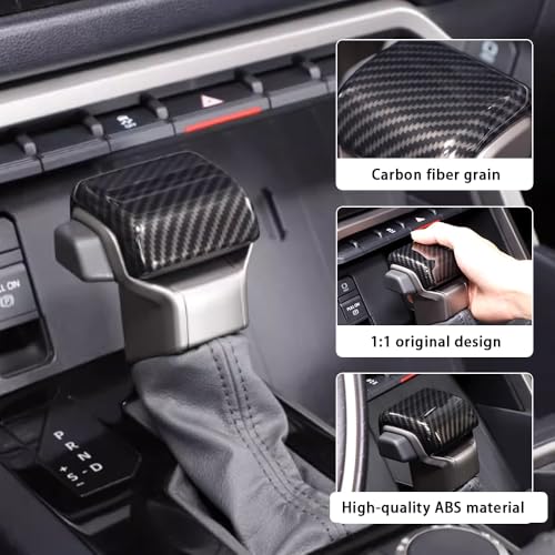 Car Gear Shift Knob Cover Accessories for Toyota Tundra 2022-2024 Sequoia 2023 Tacoma 2024 Auto Interior Trim Protector Cap-Carbon Fiber Grain - size: Toyota-Tundra