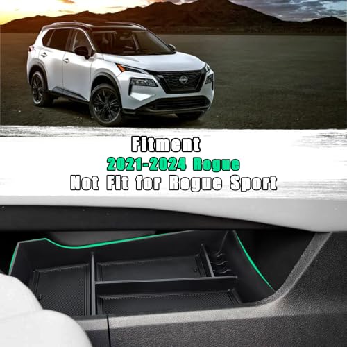Center Console Organizer Compatible with Nissan Rogue 2021-2025 2026 Armrest Storage Box Insert Tray Interior Secondary Accessories (Lower Center Console Tray) - size: 1PCS Lower Center Console Tray