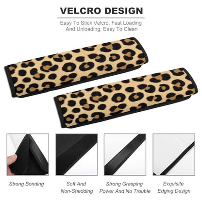 Women's Car Belt Covers, Wild Animal Cheetah Leopard Print Fashion Cushion Pad Car Shoulder Strap Harness Pad - color: Color861