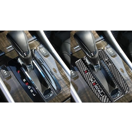 Carbon Fiber Gear Shift Panal Cover Stick Shifter Cap Cover Compatible with Honda Accord 9th Gen 2013 2014 2015 2016 2017 - color: Black 67