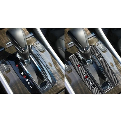 Carbon Fiber Gear Shift Panal Cover Stick Shifter Cap Cover Compatible with Honda Accord 9th Gen 2013 2014 2015 2016 2017 - color: Black 67