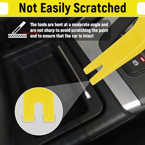 BFXM 5PCS Auto Trim Removal Tool kit, Car Clip Pry Tools Kit No Scratch Plastic, Car Door Panel Rivet Pliers Tool Kit, Automotive Interior Fastener Puller Remover Body Repair Set for Car (Yellow) - color: Yellow