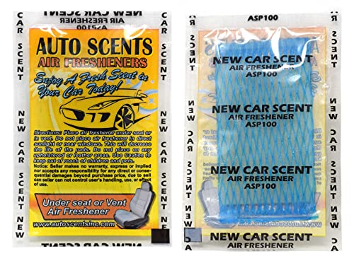 Individually Wrapped - Professional Car Air Freshener Pads - Remove Smells & Add Ambience (15 Per Pack) (New Car) - color: New Car