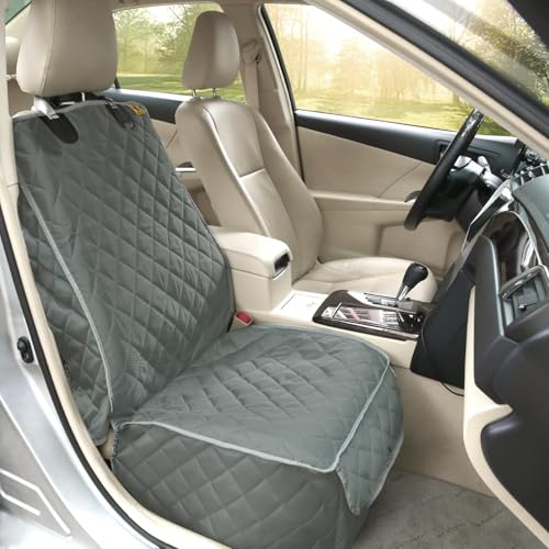 Bark Lover Deluxe Dog Seat Cover for Front Seat-More Durable Waterproof Front Seat Protector, High Heat Resistant and Nonslip Front Seat Cover for Dogs Kids, Universal Size (Grey) - color: Grey