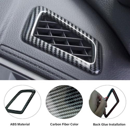 Car Air Outlet Vent Cover Trim Decals Compatible with Honda Civic Accessories 10th Gen 2016 2017 2018 2019 2020 2021 ABS Carbon Fiber Style Interior(2 PCS) - color: Air Outlet Vent Cover
