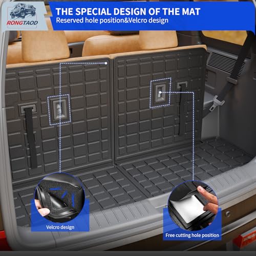 Rongtaod Cargo Mat Compatible with 2024 2025 2026 Hyundai Santa Fe Trunk Mat Cargo Mat Cargo Liner All Weather Santa Fe Accessories (Trunk Mat with Backrest Mat) - color: Trunk Mat with Backrest Mats