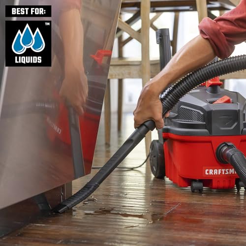 CRAFTSMAN CMXZVBE38786 1-1/4 in. Wet Dry Vac Attachment Kit, Industrial-Grade Flexible Crevice Tool for Cleaning Tight Spaces, Fits 1-7/8 in. and 2-1/2 in. Hose Diameters