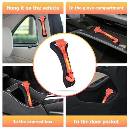 MOTORBUDDY 4-Pack Emergency Escape Hammer Seat Belt Cutter,Auto Car Safety Hammer with Window Glass Breaker，Escape Tool for Car Accidents - color: Red