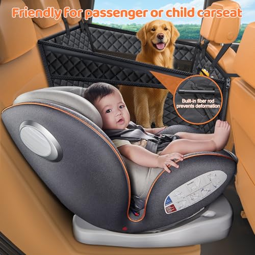 URPOWER Hard Bottom Dog Car Seat for Large Medium Dogs, Dog Back Seat Extender with 3-Sided Hard Boards, Waterproof Pet Backseat Cover Dogs Hammock for Large Cars, Trucks and SUVs, Holds up to 200 lbs - color: Black
