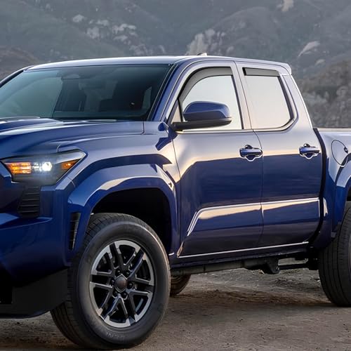 in-Channel Rain Guards Compatible with Toyota Tacoma 2024-2026, Durable Side Windows Wind Deflectors, 2024 2025 2026 Tacoma Rain Guard Black 4 PCS - size: 2024-2026 Tacoma