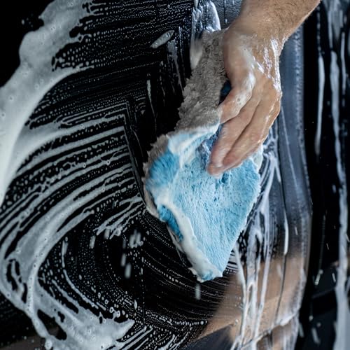 Autofiber Flat Out Microfiber Car Wash Pad - Pack of 4, Blue/Gray (9 inch x 8 inch) - color: Blue/Gray