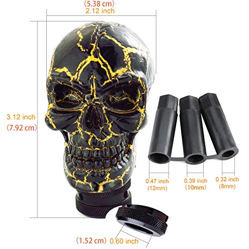 Arenbel Skeleton Car Racing Shift Stick Speed Grip Knob Skull Gear Lever Shifter Handle Fit Most Manual Auto Transmissions, Black Pattern - color: Black