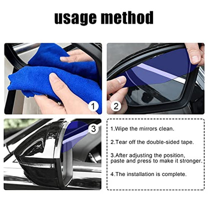 2Pcs Carbon Fiber Side Mirror Rain Visor Guard, Auto Rain Eyebrow Guard, Universal for Cars, Trucks and SUVs (Transparent) - color: Transparent