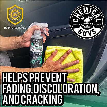 Chemical Guys Total Interior Cleaner & Protectant - New Car Scent, Car Cleaning Spray, Cleans and Protects Leather, Vinyl, Plastic, Rubber, and Glass, Safe for Trucks, SUVs, Jeeps, RVs & More - 16 oz - size: 16 Fl Oz (Pack of 1), style: New Car
