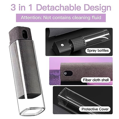 CUIUD Touchscreen Screen Cleaner Kit 2 Pcs, Phone, Tablet and Car Screen Cleaner, Two in One Spray and Microfiber Cloth(Grey&Pink) - color: Pink+Grey