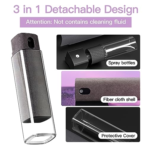 CUIUD Screen Cleaner Kit 4 Pcs, Two in One Screen Cleaner Spray and Wipe, Touchscreen Mist Cleaner Spray Bottle for Phone/Laptop/Tablet/TV/Monitor/Car Screens - color: 4 Pcs(Grey+Pink+Blue+Purple)