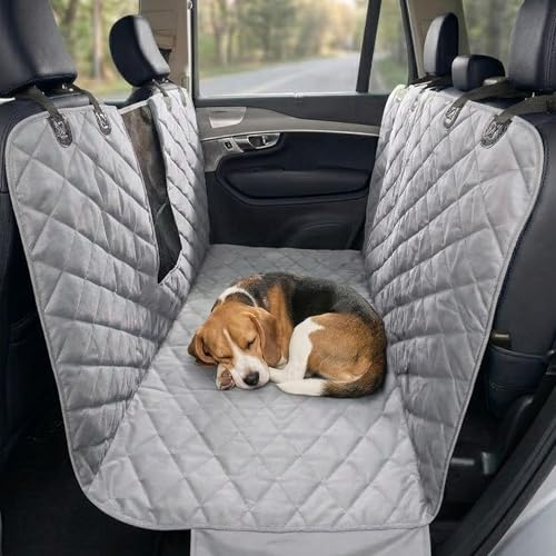 4Knines Dog Floor Hammock Cover for Crew Cab Trucks with Fold Up Seats – Waterproof Non-Slip Truck Seat Cover for Dogs, Protects Floor & Seat Backs (Passenger Side Split, Grey) - color: Grey, size: Passenger Side Split