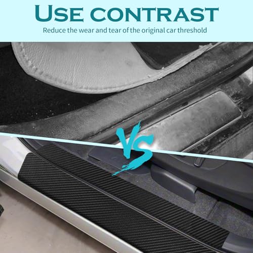 Bilisin 9PCS Car Door Sill Protector Compatible with Honda CRV 6th Gen 2023-2025,Carbon Fiber Leather Auto Trunk Door Sill Entry Guard Scratch Protector Accessories - size: for 6th Gen 2023-2025