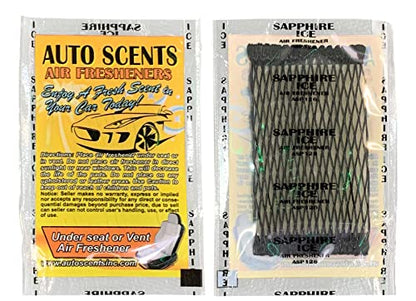 Individually Wrapped - Professional Car Air Freshener Pads - Remove Smells & Add Ambience (15 Per Pack) (Sapphire Ice) - color: Sapphire Ice