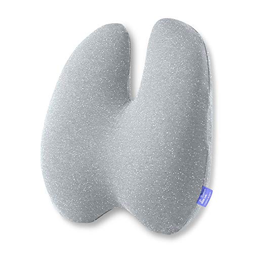 C CUSHION LAB Extra Dense Lumbar Pillow - Patented Ergonomic Multi-Region Firm Back Support for Lower Back Pain Relief - Lumbar Support Cushion with Strap for Office Chair, Car, Sofa, Plane - Grey - color: Grey