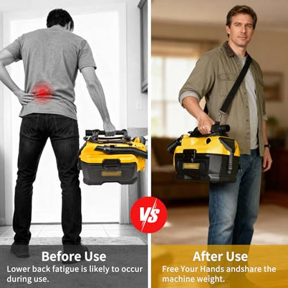 Universal Vacuum Shoulder Strap for Armor All/for Dewalt/for Shark, Adjustable Heavy Carrying Duty Strap for Wet Dry Vacuum, Hands Free Carrying Accessory for Car Detailing, Garage & Home Use