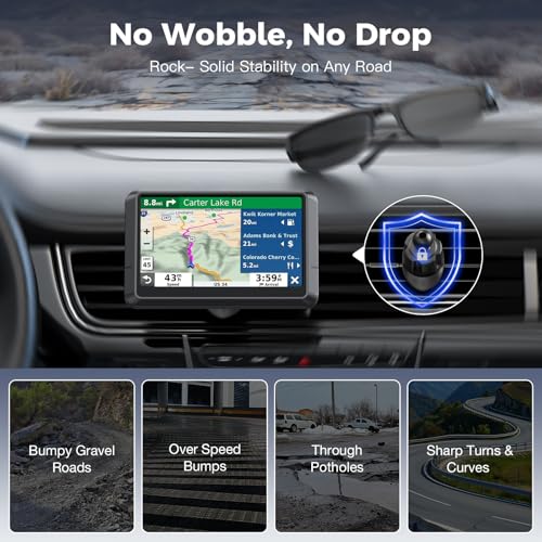 Garmin GPS Car Mount – Upgraded Metal Hook Air Vent Holder, 17mm Ball Air Vent Mount Compatible with Garmin Nuvi, Drive, DriveSmart, Dezl & Other 17mm Ball GPS Devices - style: 1-Pack