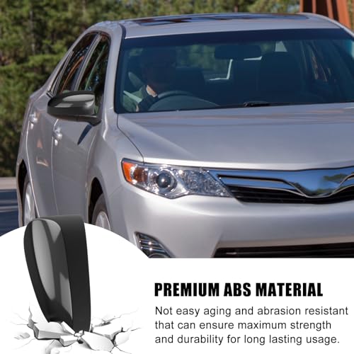 Glossy Black Right Passenger Side Mirror Cover Cap Housing Compatible with 2015 2016 2017 Toyota Camry without Turn Signal Model