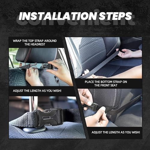 2 Pack Brown Car Backseat Organizer,Waterproof Oxford Kick Mats Seat Back Protector with 3 Storage Pockets,Car Back Seat Organizer for Pets Scratch Resistant Auto Interior Accessories