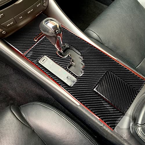 NVCNX Real Premium Carbon Fiber for Lexus IS250 is 250 IS350 2006-2013 2007 2008 2009 2010 2011 2012 / IS250C IS350C 2010-2015 Accessories Center Console Gear Panel Cover Interior Trim Kit 3PCs - color: Gear Shift Panel Kit - B