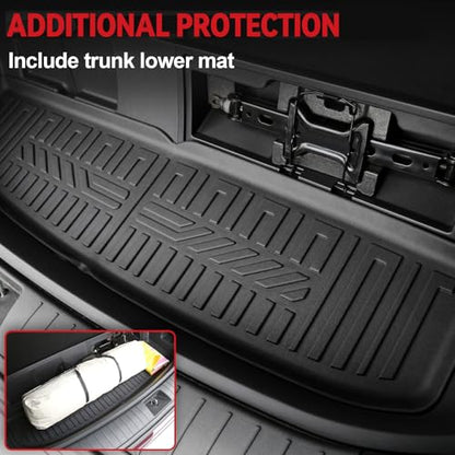 GALVAGNIATE Floor Mats for Hyundai Palisade 2020-2025, All Weather Floor Mats Trunk Cargo Liner with Backrest Protectors Accessories, Full Coverage Set (Fit 7/8 Sests) - size: For Hyundai Palisade | 2020-2025