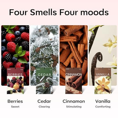 MYARO 20 Packs Cedar Cinnamon Vanilla Berries Potpourri Bag Scent Sachet for Closet Drawer Room Car Home Air Freshener Shoe Odor Elimination - color: Cedar Cinnamon Vanilla Berries