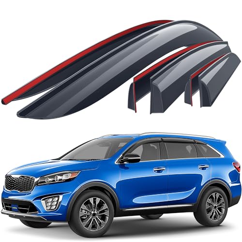 Goodyear Shatterproof Window Deflectors for Kia Sorento 2016-2020, Tape-on Rain Guards, Window Visors, Vent Deflector Visor, Car Accessories,6 pcs. - GY008666 - color: For Sorento 16-20