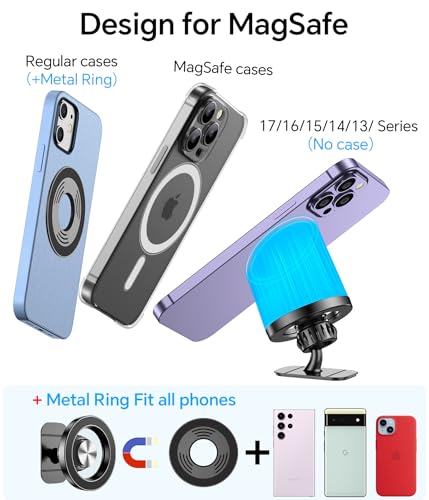 Kaistyle Phone Holders for Your Car with Metal Hook [Upgraded Strongest Magnet] Car Phone Holder for Magsafe,Air Vent Cell Phone Stand Car Mount,Magnetic Phone Mount for iPhone17 Pro Max 16 15