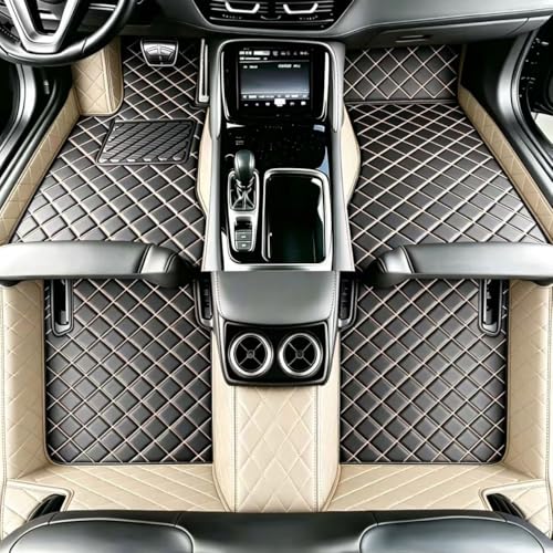 Customize Floor mats for car fit 99% Sedans SUV Sports,Custom Automotive Floor mat Fit Truck, All Weather Men Women Car Protection Pads Non-Slip auto Floor Liners (Beige Black), RH2206UPR - color: Beige Black