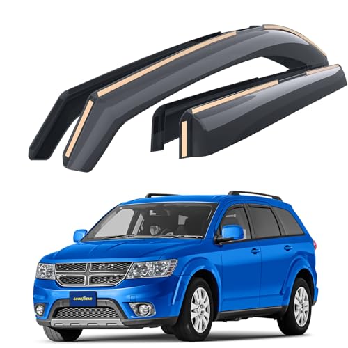 Goodyear Shatterproof in-Channel Window Deflectors for Dodge Journey 2009-2020, Rain Guards, Window Visors for Cars, Vent Deflector, Car Accessories, 4 pcs - GY007886 - color: For Journey 09-20