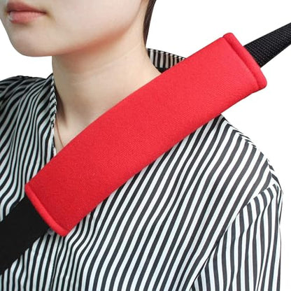 GAMPRO 2-Pack Universal Car Seat Belt Shoulder Pad Cover - Soft &Breathable Strap Cover for Adults and Kids (2Red) - color: Red