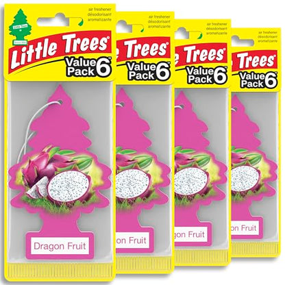 LITTLE TREES Car Air Freshener | Hanging Tree Provides Long Lasting Scent for Auto and Home | 24 Air Fresheners |Dragon Fruit - color: Dragon Fruit